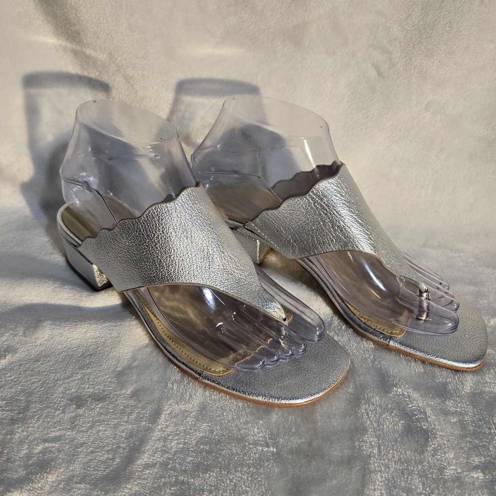 Marc Fisher Metallic Silver Sandals